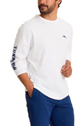 Tommy Bahama Pi&ntilde;a Cabana Long Sleeve Lux Cotton Graphic T-Shirt in White at Nordstrom, Size 3Xlt