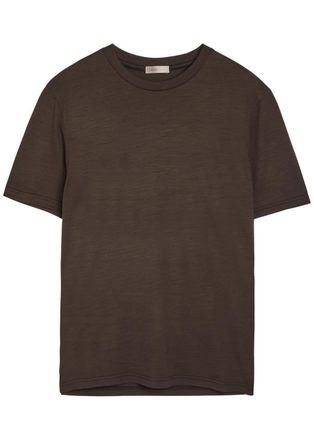 Herno Wool-jersey T-shirt - Dark Brown - Xxl
