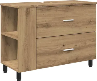 vidaXL Unidad De Tocador De Ba&ntilde;o Roble Artisan 80 X 35 X 60 Cm Vidaxl