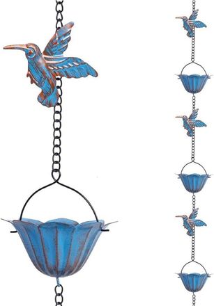 OEM Cadenas De Lluvia Para Canalones, Cadena Colgante Para Recoger Agua De Lluvia, Recetas Decorativas De Metal Para Uso Exterior, Color Azul, Vida Al Air