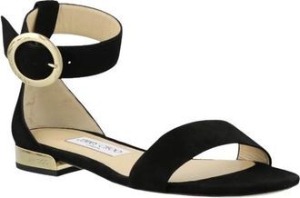 Jimmy Choo London Black Suede Flat Sandals Size 36