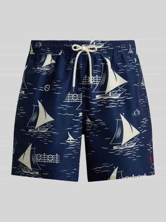 Ralph Lauren Badeshorts mit Logo-Stitching in Marine, Gr&ouml;&szlig;e XXL