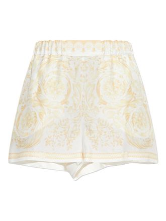 Versace Barocco Print Silk Shorts