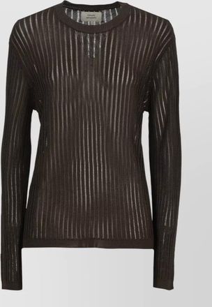 Loulou Studio sheer ribbed viscose sweater long sleeves crewneck
