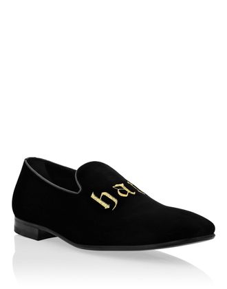 Philipp Plein Velvet Loafers Embroidered