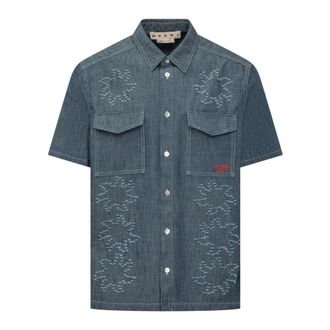 Marni Camicia - Heren - Spijkeroverhemden - Blauw - XL - Katoen - Overhemden