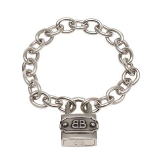 Balenciaga Bracelets, female, Gray, Size: M Bb Padlock Bracelet