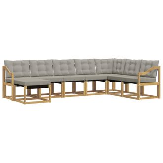 vidaXL Conjunto De Sof&aacute;s De Exterior 8 Pcs Blanco Y Gris Claro Vidaxl