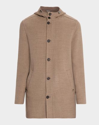 Stefano Ricci Men & apos;s Double-Face Wool Hooded Jacket