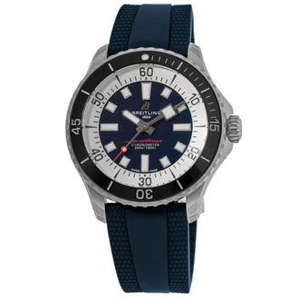 Breitling Superocean Automatic 44 Blue Dial Rubber Strap Mens Watch A17376211C1S1