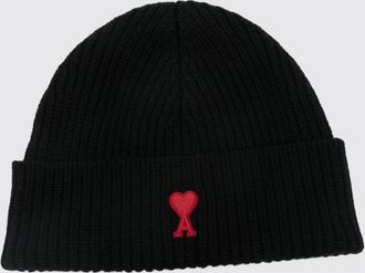 Ami Wool Beanie Hat with Contrast Ami de Coeur Logo