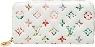 Louis Vuitton Pre-owned Embossed Lambskin Zip Around Wallet - Dames - Vintage Accessoires - Wit - ONE Size - Leer - Vintage