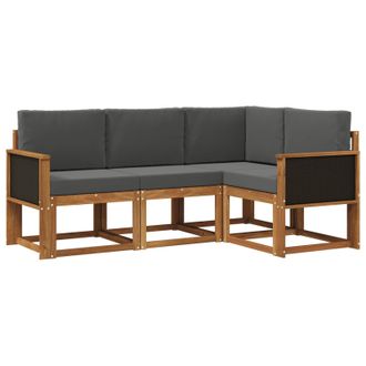 vidaXL Conjunto De Sof&aacute;s De Exterior 4 Pcs Natural Y Antracita Vidaxl