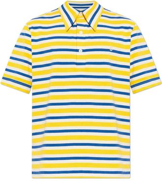 Maison Margiela Gestreept Jersey Poloshirt - Heren - Polos - Geel - M - Katoen - Tops