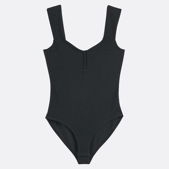 La Redoute Collections Mouwloze body met vierkante hals