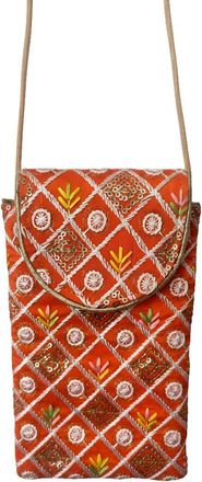 Generic Handcrafted Embroidered Sling Bag for Women, Designer Potli Style Crossbody Purse with Sequins & Thread Work, Lightweight Mobile & Essentials Pouch fo