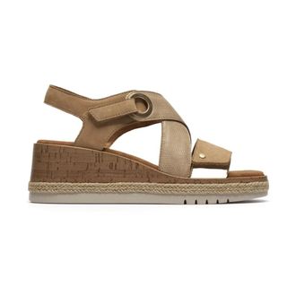 Clarks Platte Sandalen - Dames - Schoenen - Beige - Maat: 37 EU