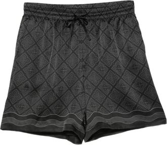 Casablanca Radiating Monogram Zijde Korte Broek - Heren - Korte Broeken - Zwart - M - Korte Broeken
