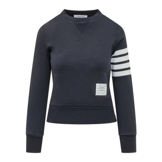 Thom Browne Sweatshirts, female, Blue, Size: XS Classic Loopback 4-Bar Sweatshirt