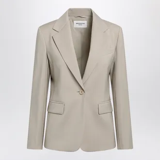 Max Mara Giacca monopetto beige in lana