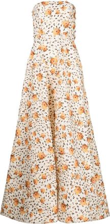 Bambah floral print gown - women - Polyester - 14 - White