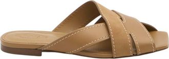 Tod's Brown Leather Sandals