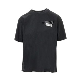 Maison Margiela Trompe loeil print label T-shirt Woman XS