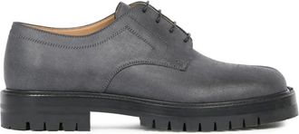 Maison Margiela Laced Shoes, male, Gray, 7 UK, Grey Suede Lace-Up Derby Shoes