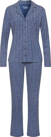 Vivance Pyjama VIVANCE DREAMS, Damen, Gr. 44/46, blau, rosa, gestreift, Single Jersey, Obermaterial: 50% Baumwolle, 50% Viskose, gestreift, normal normal, V-A