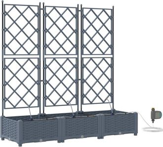 vidaXL Garden Planters Light grey 120 x 40 x 126 cm Steel Vidaxl