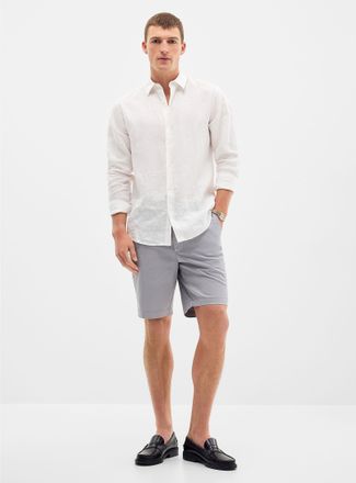 Le 31 Mens Semi-plain chino Bermuda Shorts Inseam: 9
