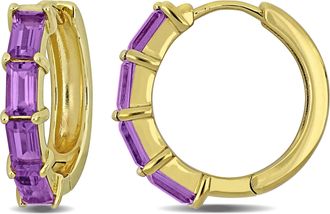 Mimi & Max 2 1/2ct TGW Multi-Gem Hoop Earrings in Yellow Plated Sterling Silver