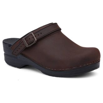 Dansko Womens Ingrid Open Back Clogs In Antique Brown