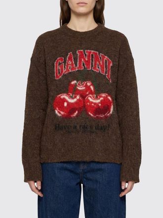 Ganni Pullover girocollo Ganni in lana con logo