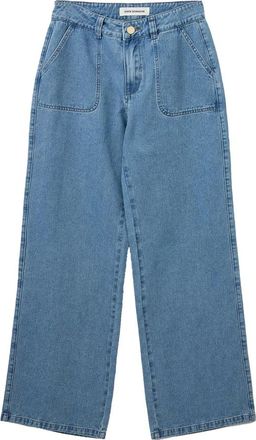Sofie Schnoor Jeans, Dames, Blauw, XS, Denim, Hoge taille wijde pijp denim jeans