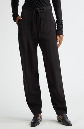 Bite Studios Evening Belted Satin Trousers in Black at Nordstrom Rack, Size 6 Us / 10 Uk