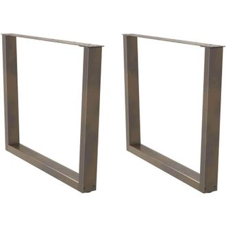vidaXL Patas Para Mesa De Comedor En Forma De V (2 Unidades, Acero Natural, 100 X 72-73,3 Cm) Vidaxl