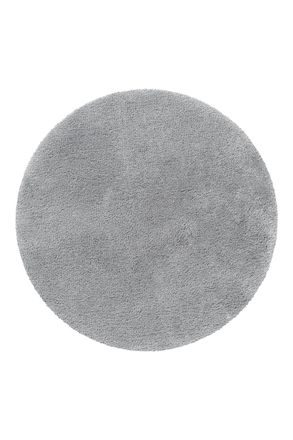 Homie Living Alfombra de ba&ntilde;o redonda lisa de poli&eacute;ster gris 90 cm