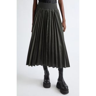 sacai Pleated Cargo Midi Skirt in Dark Khaki at Nordstrom, Size 1