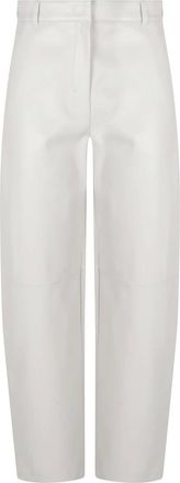 Max Mara Broeken, Dames, Wit, M, Leer, Lederbroek