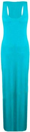 Generic Women Ladies Jersey Long Summer Vest Racer Muscle Back Maxi Dress Plus Size 8-26 (XXXL (24-26), Turquoise)