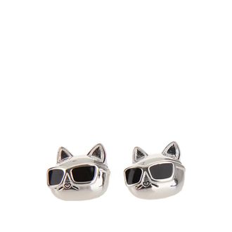 Karl Lagerfeld K/Ikonik 2.0 Choupette Studs - female - Karl Lagerfeld - Earrings - Gray - ONE SIZE - Accessories
