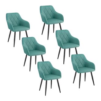 Woltu Woltu Sillas De Comedor Silla Reposabrazos Silla Tapizada Con Respaldos Sillas Nordicas Silla Para Comedor Sal&oacute;n Dormitorio Cocina Pasillo Turquesa Te