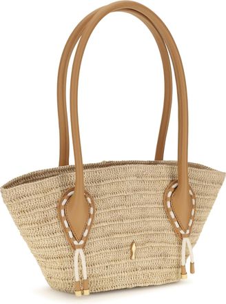 Christian Louboutin Womens Venus Mini Tote Bag Natural-Cuoio Raffia Shoulder Natural/cuoio
