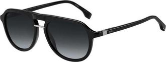 HUGO BOSS Dark Grey Shaded Pilot Mens Sunglasses BOSS 1435/S 0807/9O 54