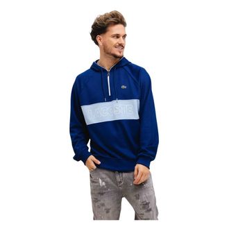 Lacoste Heren, Sweatshirts & Hoodies, Blauw, Maat: S Katoen