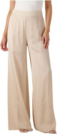 Access Fashion Access Fashion, Broeken, Dames, Beige, XL, Polyester, Wijde Pijpen Zandkleurige Broek