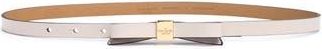 Kate Spade New York bow logo plate belt in Cream /Polished Gold at Nordstrom Rack, Size X-Small