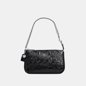 Coach Womens Nolita 19 In Signature Leather With Heart Charm - Black - One Size