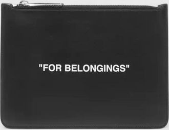 Off-white Womens Off-White Quote Print Clutch Bag Black - Size: O/S